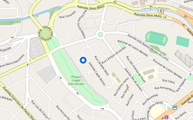 Mapa com a localização da fábrica de esquadrias de alumínio em Campinas